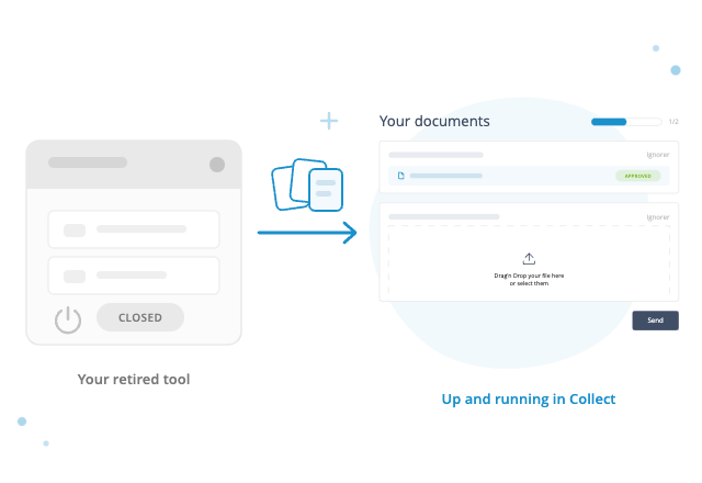 Migrating documents and data from a retired tool into Collect