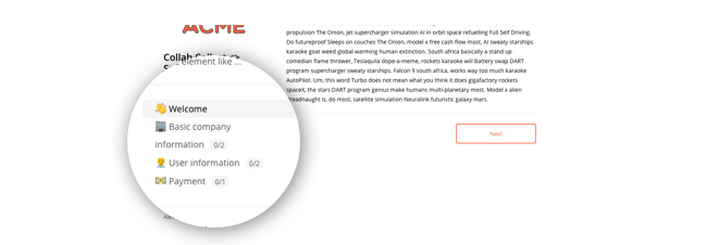 Multi page client portal