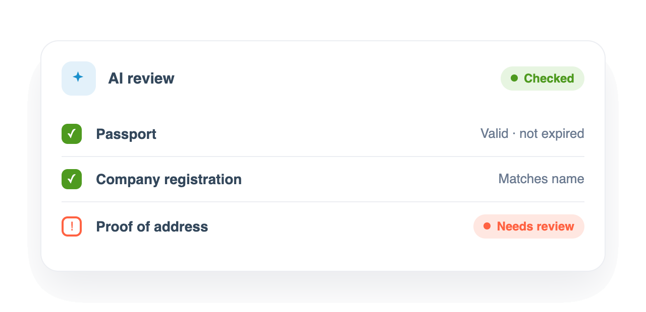 Collect AI reviewing submitted documents and flagging one that needs review