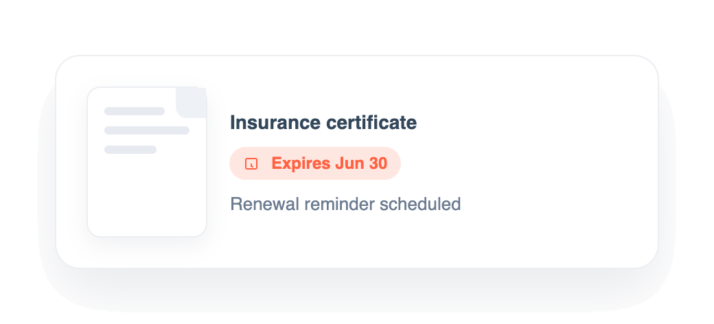 A collected document flagged with an upcoming expiry date
