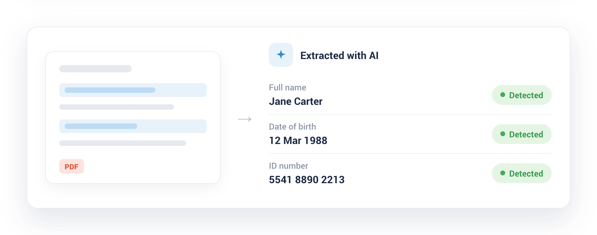 Collect AI extracting structured data from a submitted client document