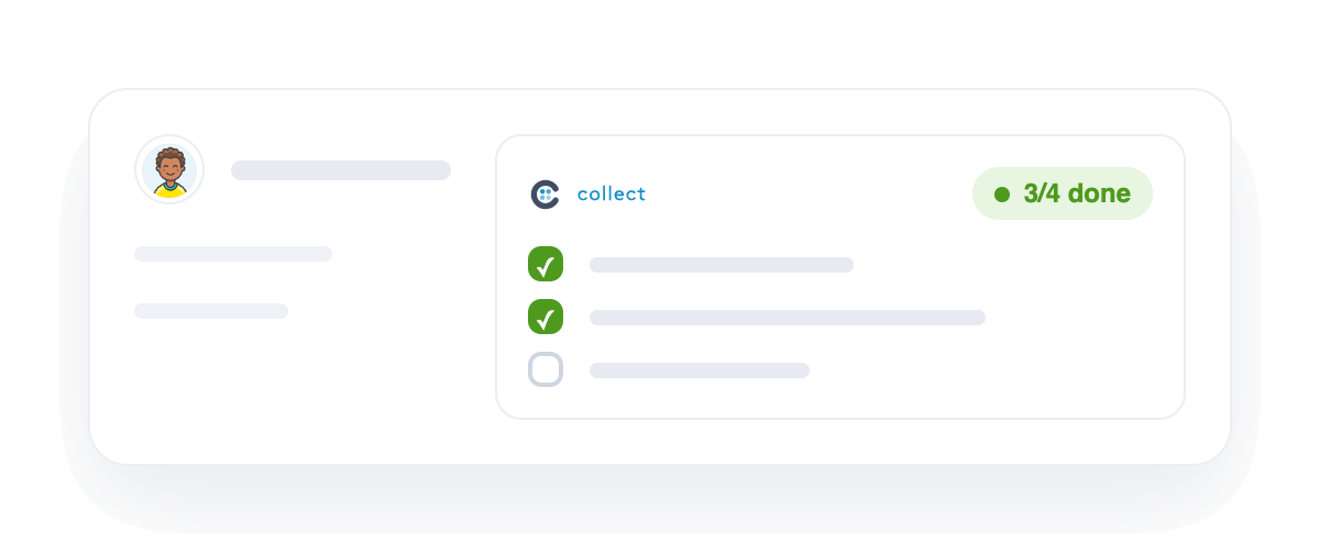 A Collect request card shown inside a HubSpot contact record