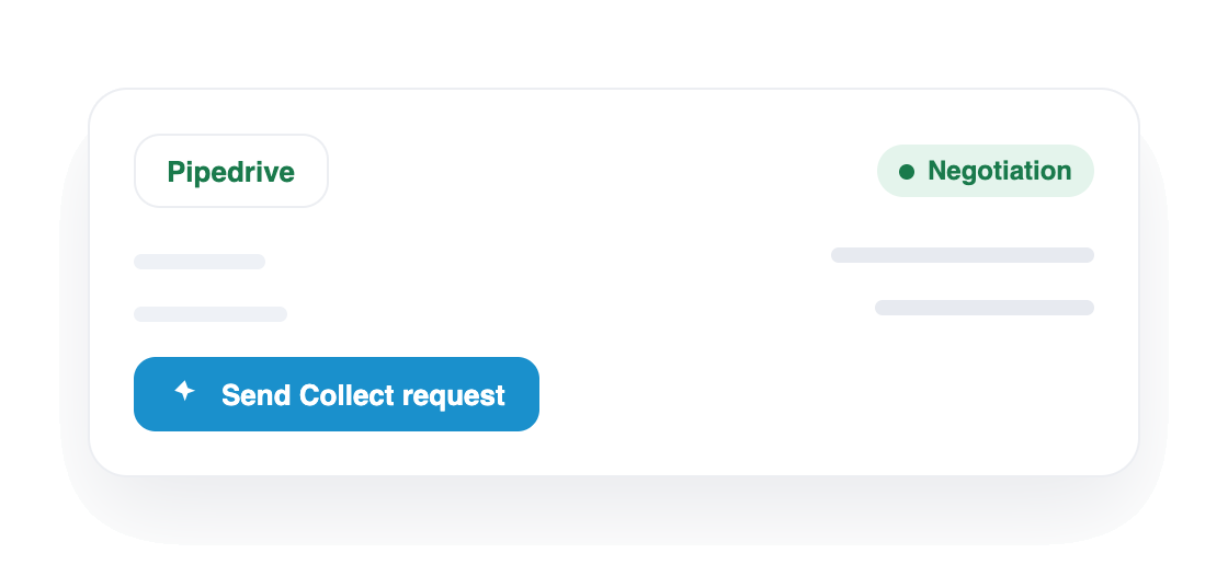 Sending a Collect document request directly from a Pipedrive deal