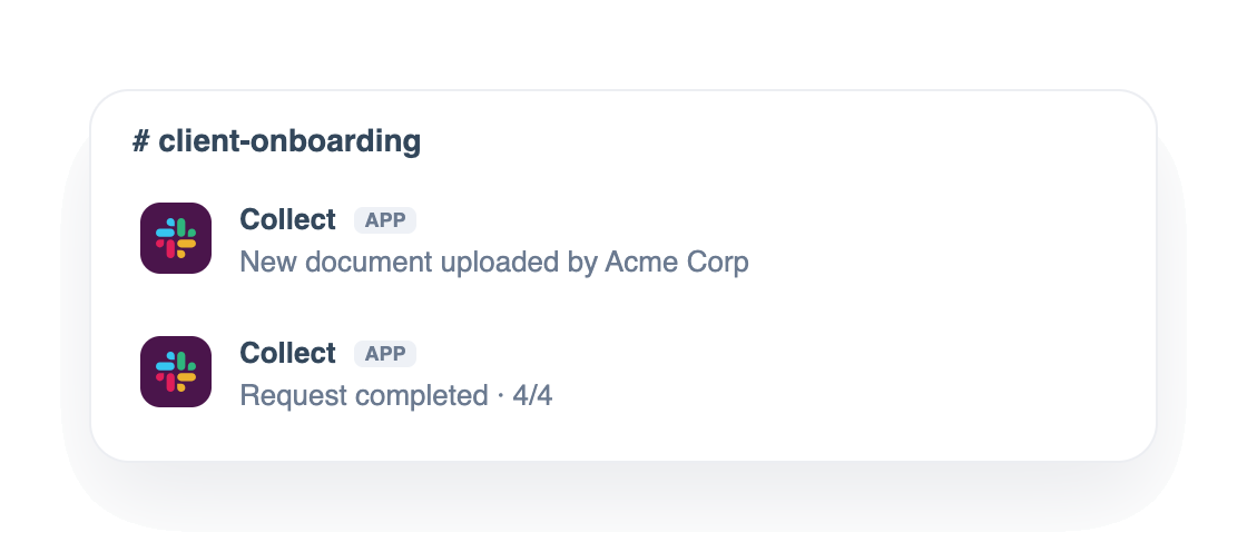 Real-time Collect status updates posted to a Slack channel