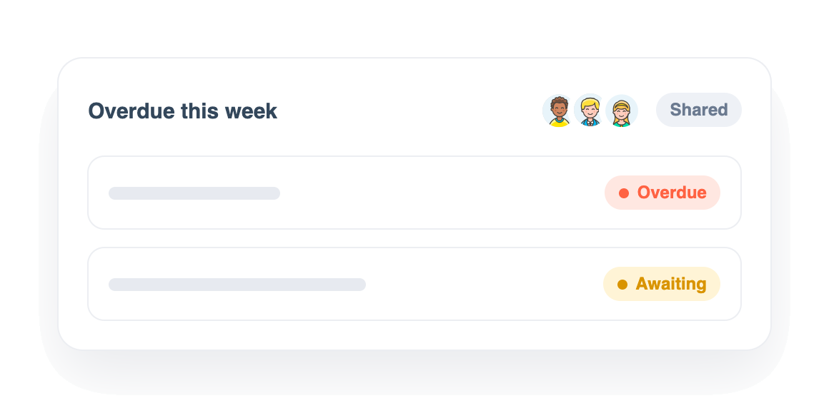 A saved request view shared across a team in Collect